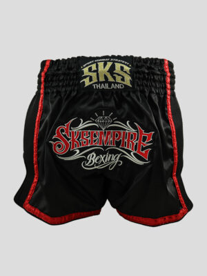 SKS Empire Retro Muaythai Thai Shorts (Thai Graphic Rim)-Red