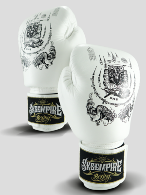 SKS Velcro Boxing Gloves Special "Sakyant" (White)