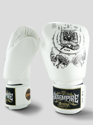 SKS Velcro Boxing Gloves Special “Sakyant” (White)