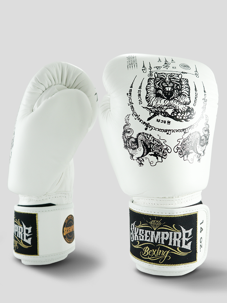SKS Velcro Boxing Gloves Special "Sakyant" (White) SKS Velcro Boxing Gloves Special "Sakyant" (White)