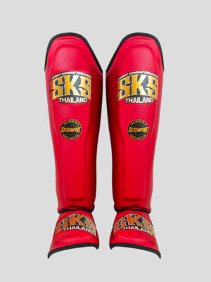 SKS Shin guards (Red) Synthetic Leather