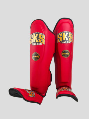 SKS Shin guards (Red) Synthetic Leather