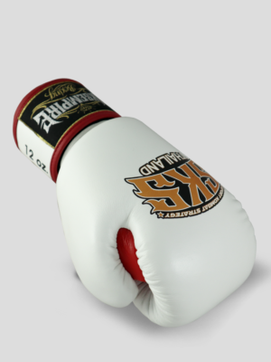 SKS Velcro Boxing Gloves Two-Tone (White/Red)