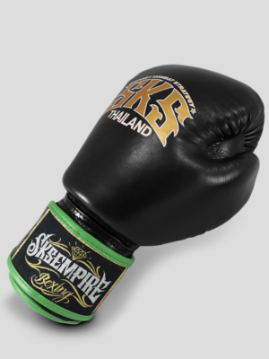 SKS Velcro Boxing Gloves Two-Tone (Black/Green)