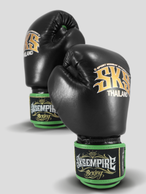 SKS Velcro Boxing Gloves Two-Tone (Black/Green)