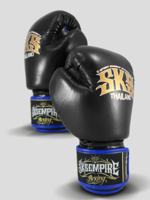 SKS Velcro Boxing Gloves Two-Tone (Black/Blue)