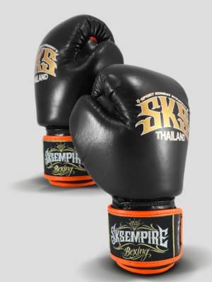 SKS Velcro Boxing Gloves Two-Tone (Black/Orange)