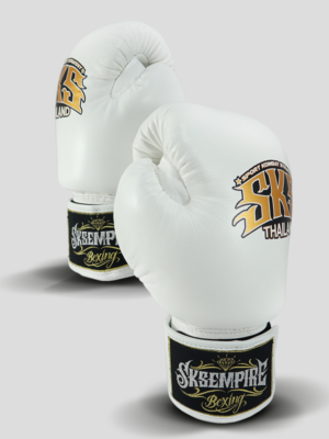 SKS Velcro Boxing Gloves (White)