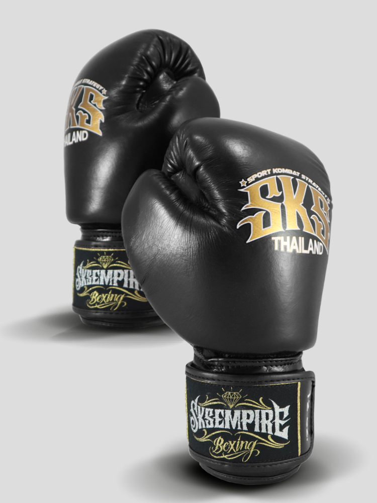 SKS Velcro Boxing Gloves (Black)