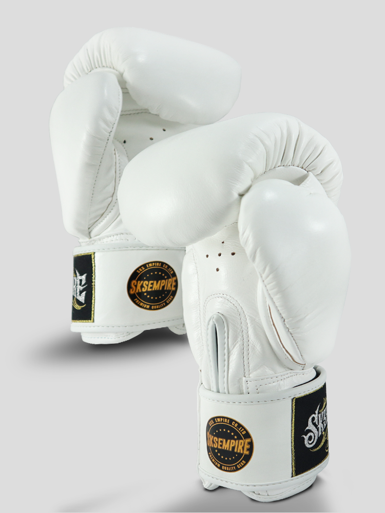 SKS Velcro Boxing Gloves (White) SKS Velcro Boxing Gloves (White)