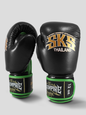 SKS Velcro Boxing Gloves Two-Tone (Black/Green)