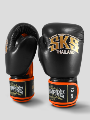 SKS Velcro Boxing Gloves Two-Tone (Black/Orange)