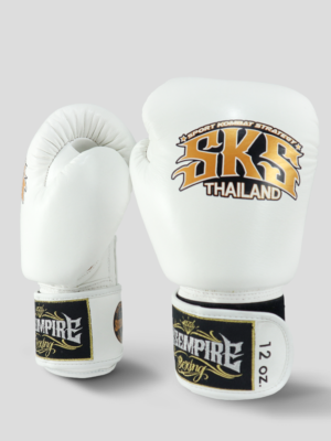 SKS Velcro Boxing Gloves (White)