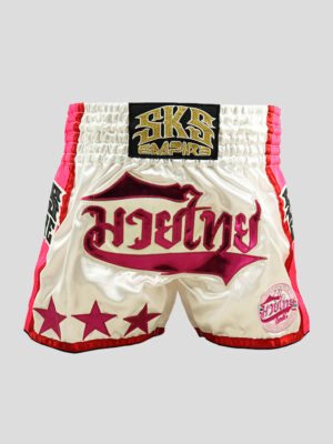 SKS Muaythai Fighting (White/Pink) Shorts
