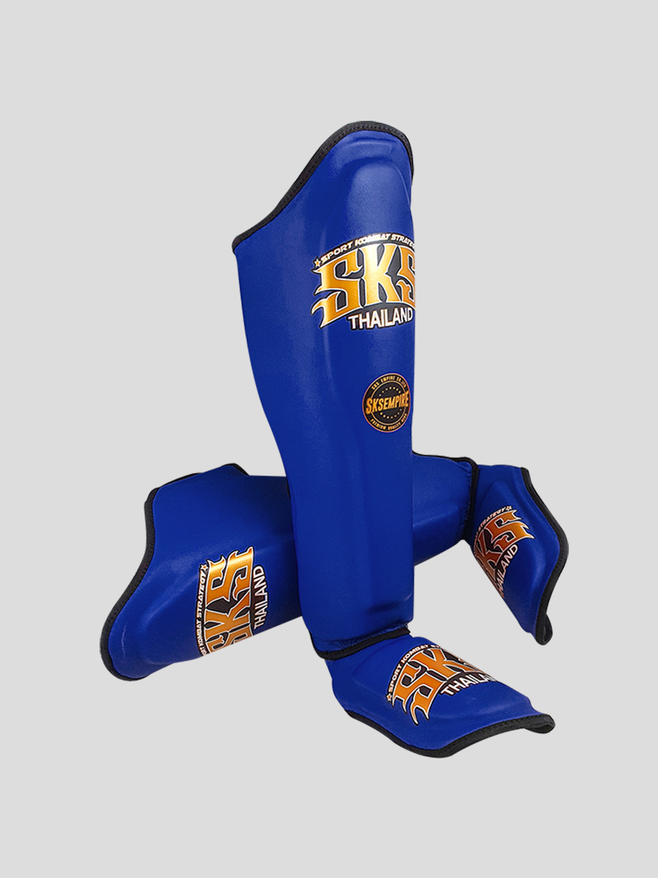 SKS Shin guards Synthetic Leather-(Blue) SKS Shin guards Synthetic Leather-(Blue)