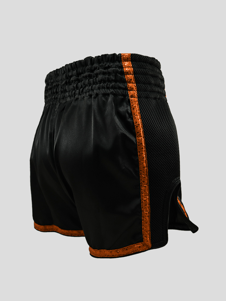 SKS Empire Retro Muaythai Thai Shorts (Thai Graphic Rim)-ORANGE SKS Empire Retro Muaythai Thai Shorts (Thai Graphic Rim)-ORANGE