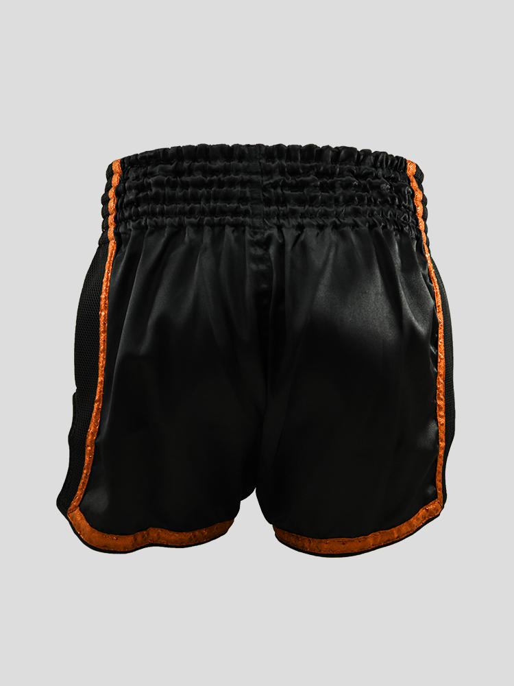 SKS Empire Retro Muaythai Thai Shorts (Thai Graphic Rim)-ORANGE SKS Empire Retro Muaythai Thai Shorts (Thai Graphic Rim)-ORANGE