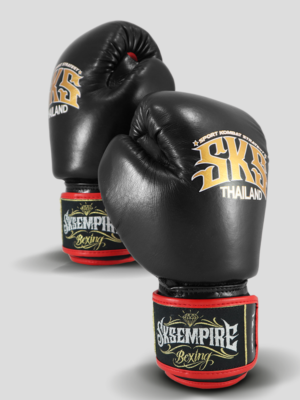 SKS Velcro Boxing Gloves Two-Tone (Black-Red)