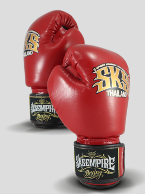 SKS Velcro Boxing Gloves Two-Tone (Red/Black)