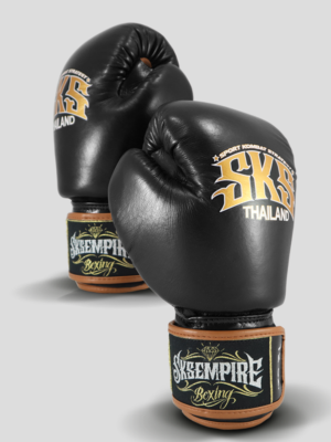 SKS Velcro Boxing Gloves Two-Tone (Black-Brown)