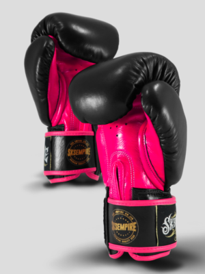 SKS Velcro Boxing Gloves Two-Tone (Black/Pink)
