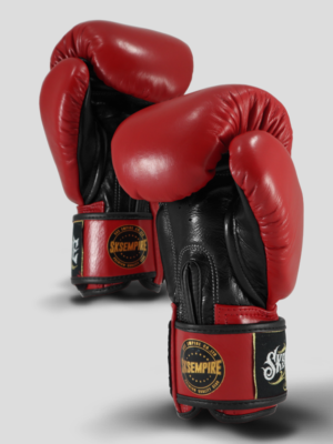 SKS Velcro Boxing Gloves Two-Tone (Red/Black)
