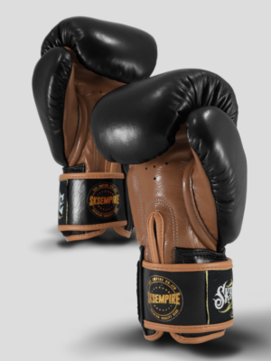 SKS Velcro Boxing Gloves Two-Tone (Black/Brown)