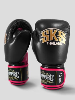 SKS Velcro Boxing Gloves Two-Tone (Black/Pink)