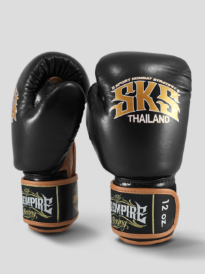 SKS Velcro Boxing Gloves Two-Tone (Black/Brown)