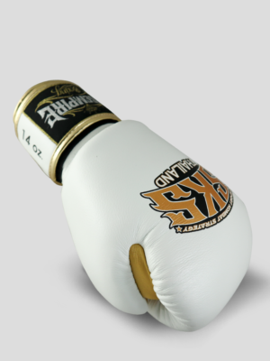 SKS Velcro Boxing Gloves Two-Tone (White/Gold)