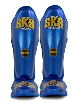 SKS Shin guards (Metallic Blue) Synthetic Leather