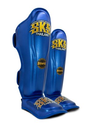 SKS Shin guards (Metallic Blue) Synthetic Leather