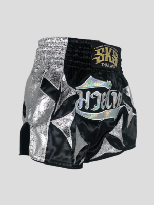 SKS Shuriken Muay Thai "Black-Silver" Shorts