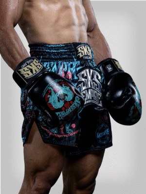 SKS Tiger Sticker Bomb Muay Thai Gloves "Sakyant" (Black)