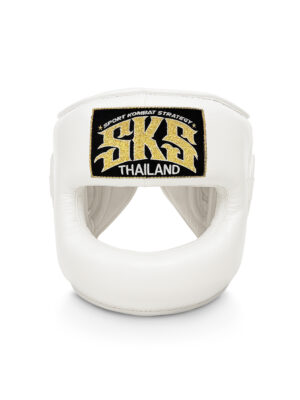 SKS Boxing Head Guard - Metal Bar (White)