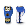 Western Boxing, Blue and White Lace Gloves, Made in Thailand, Trapezoid