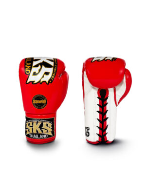Western Boxing, Red and White Lace Gloves, Made in Thailand