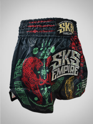 SKS Muay Thai shorts with many sakyant patterns