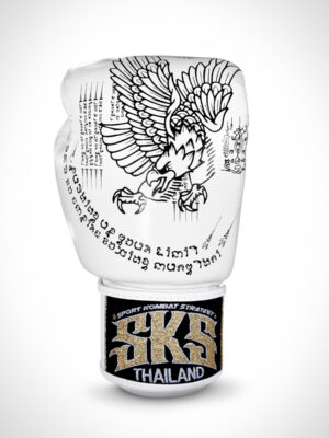 Sakyant, Handmade in Thailand, SKS Muay Thai Boxing Gloves, White