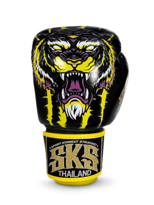 SKS Muay Thai Gloves - Colorful Tiger (All Black)