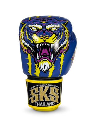 SKS Muay Thai Gloves - Colorful Tiger (Black-Blue)