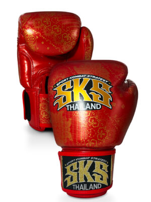 SKS Muay Thai Gloves - Bandana (Metallic Red)