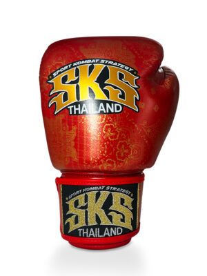 SKS Muay Thai Gloves - Bandana (Metallic Red)